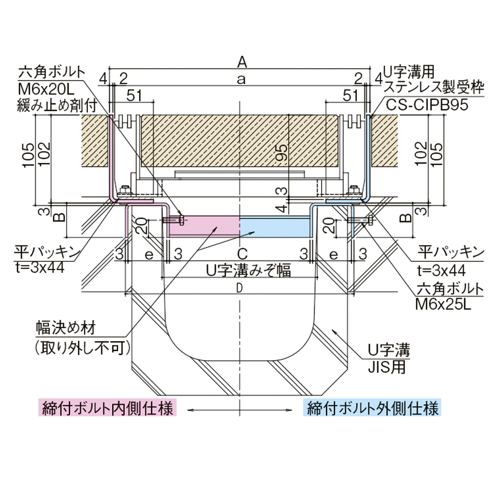 ボルト固定式用U字溝用受枠 CS-CIPB | 株式会社中部コーポレーション - CHUBU建材製品